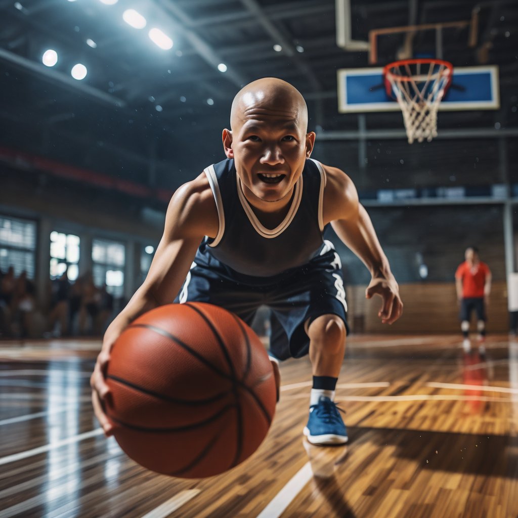 篮球运动员展现了顶尖的比赛技能