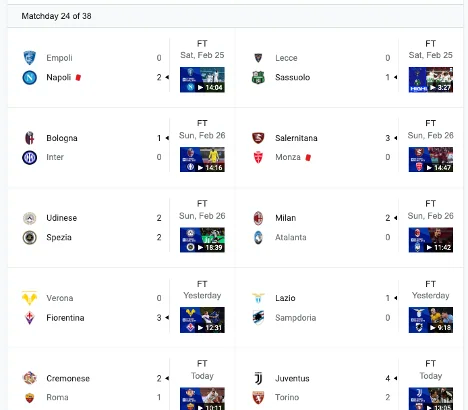 包含那不勒斯客场胜萨索洛，领跑积分榜的词条